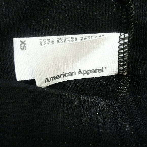 AMERICAN APPAREL black crop leggings sz XS NEW! - Picture 3 of 3